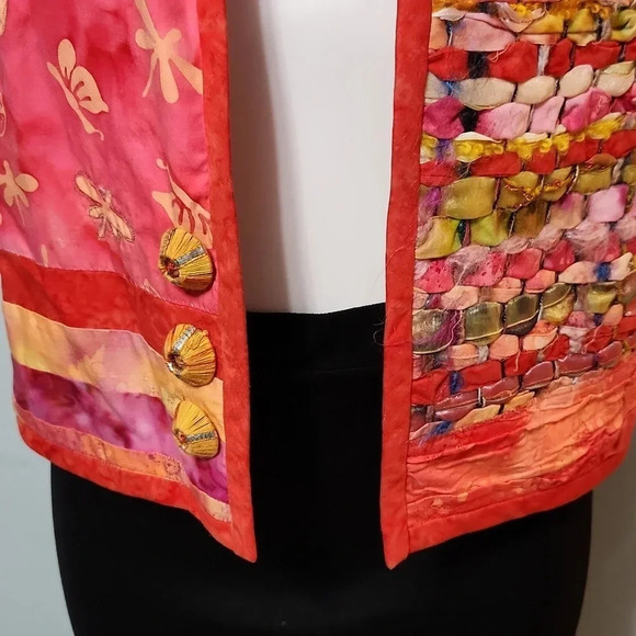 Homemade Red and Yellow Quilted Vest - Picture 4 of 13